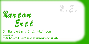 marton ertl business card